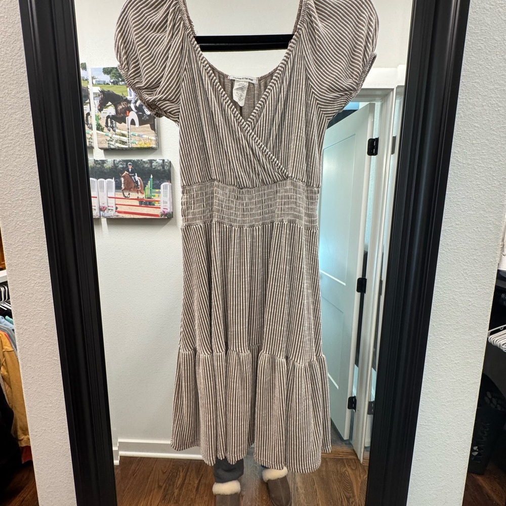 Striped Puff Sleeve Dress